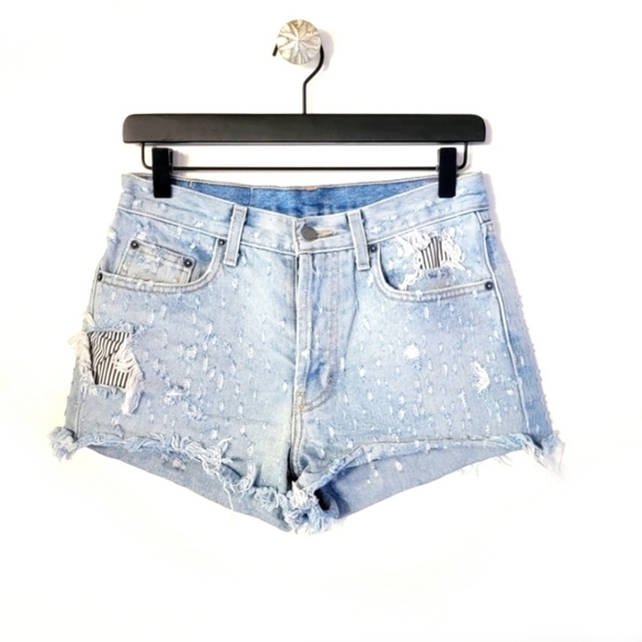 CARMARbutton fly distressed cut off jean shorts Size 27